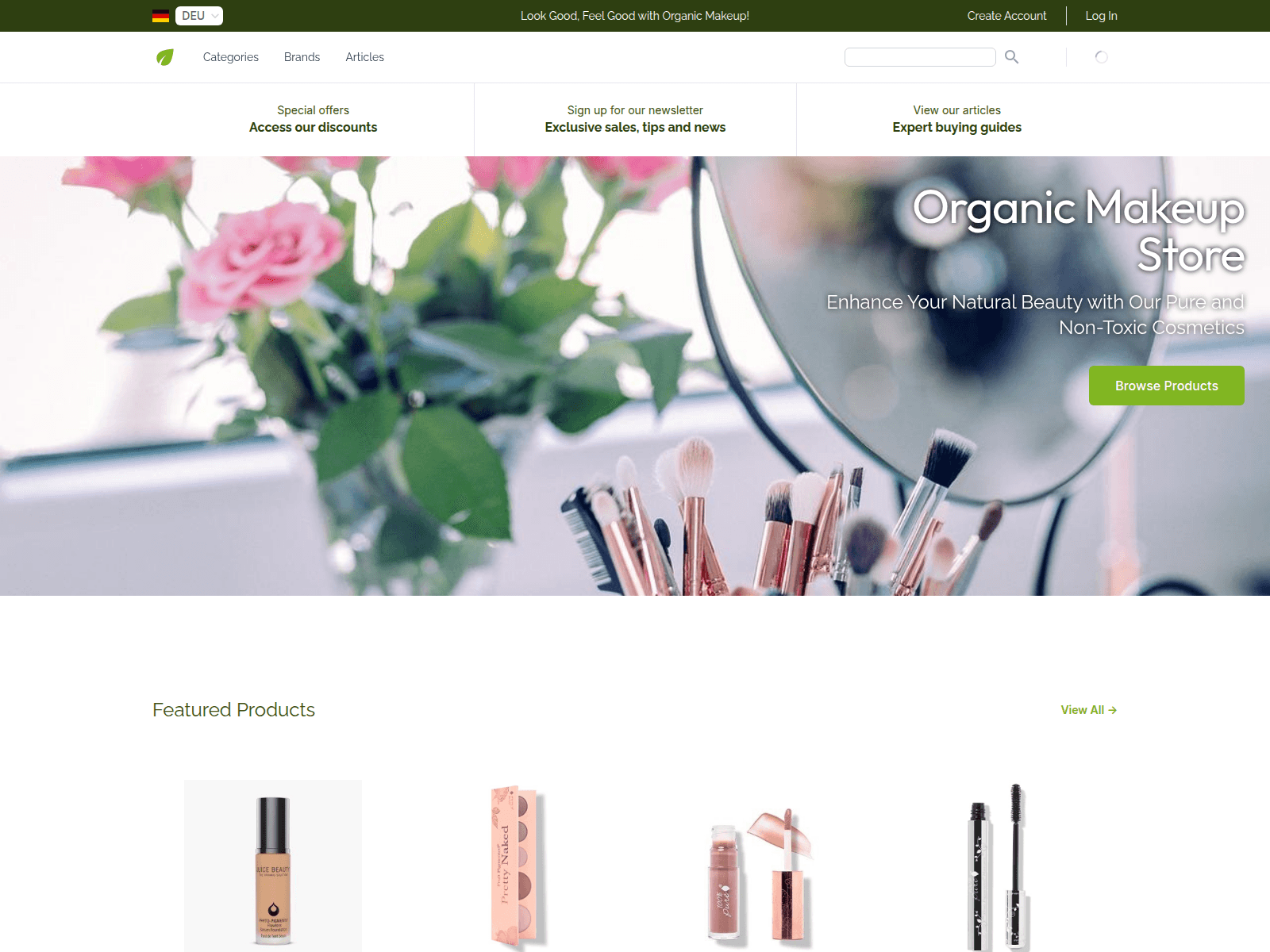 Organic Makeup Store screenshot