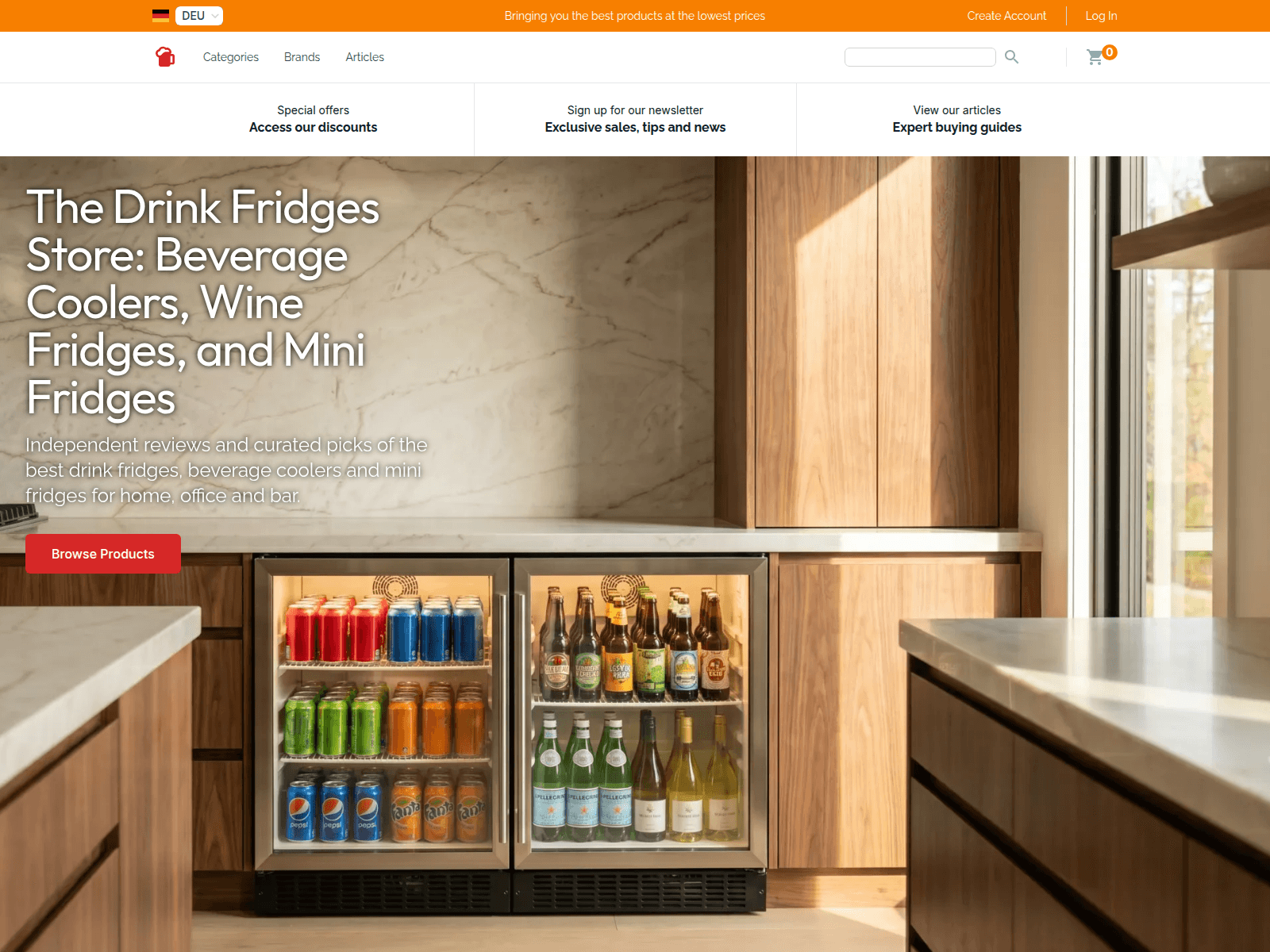 drinkfridges.com screenshot