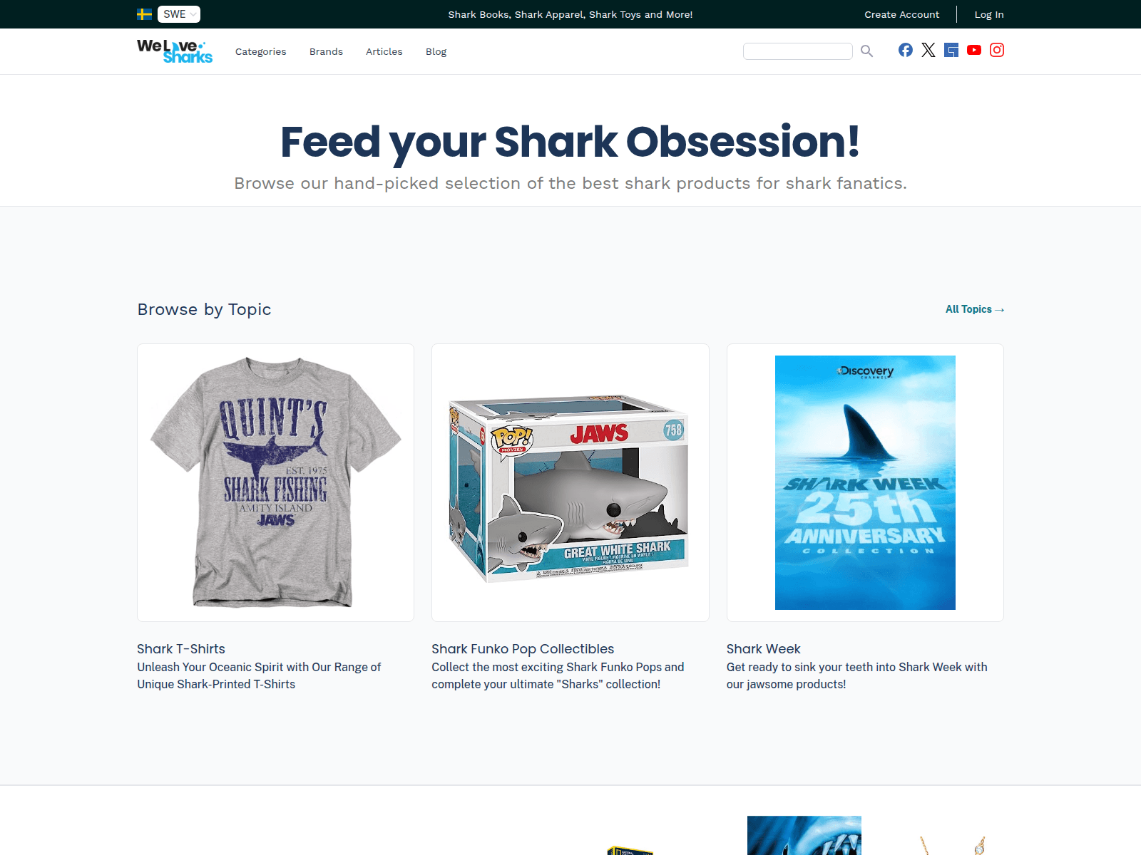 We Love Sharks Store screenshot