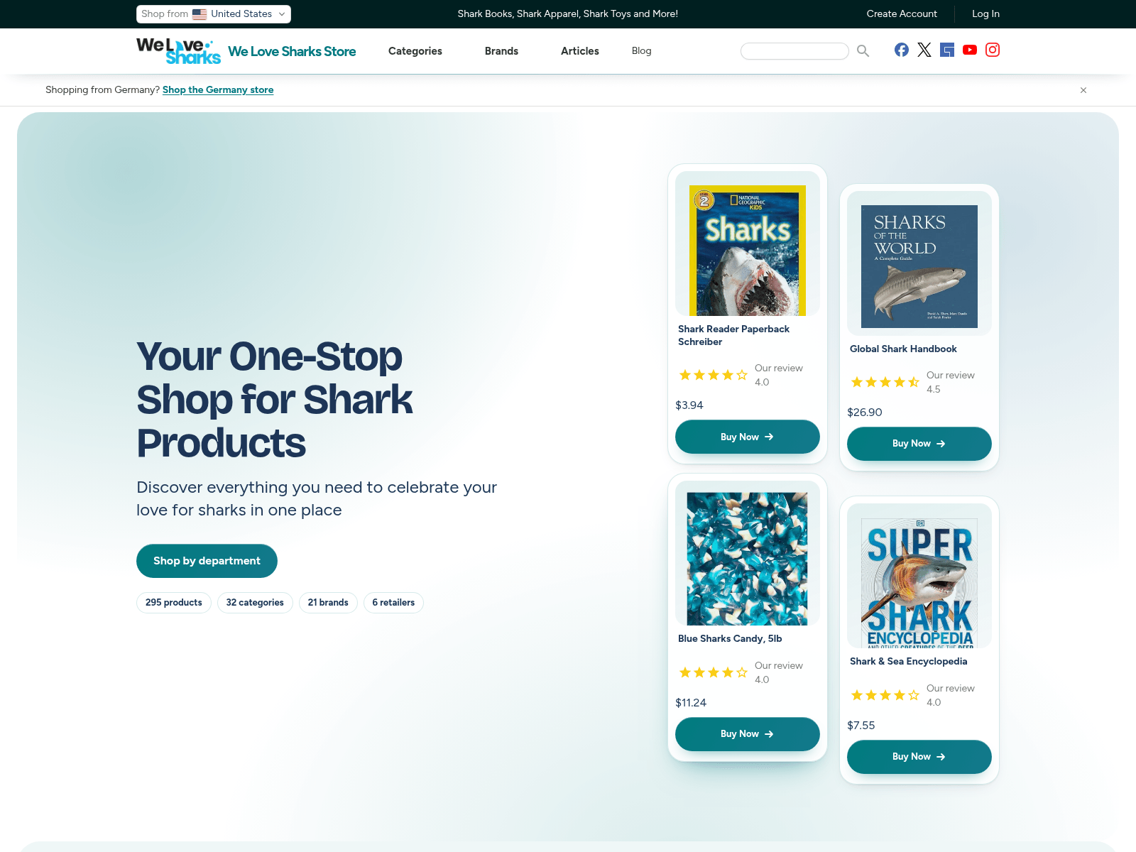 We Love Sharks Store screenshot