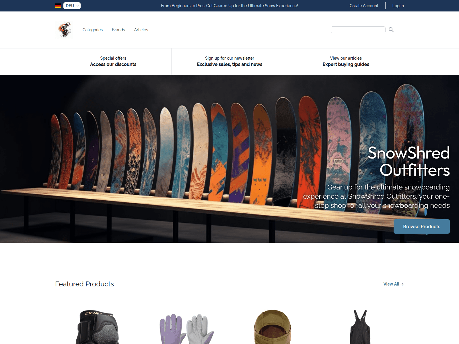 SnowShred Outfitters screenshot