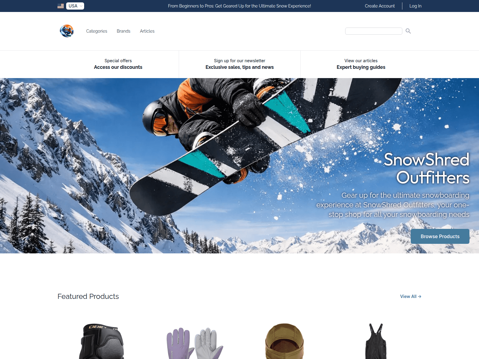 SnowShred Outfitters screenshot