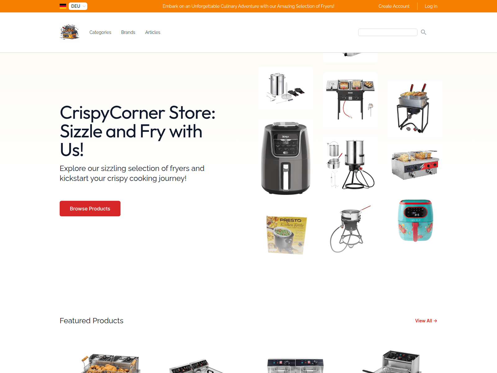 CrispyCorner Store screenshot