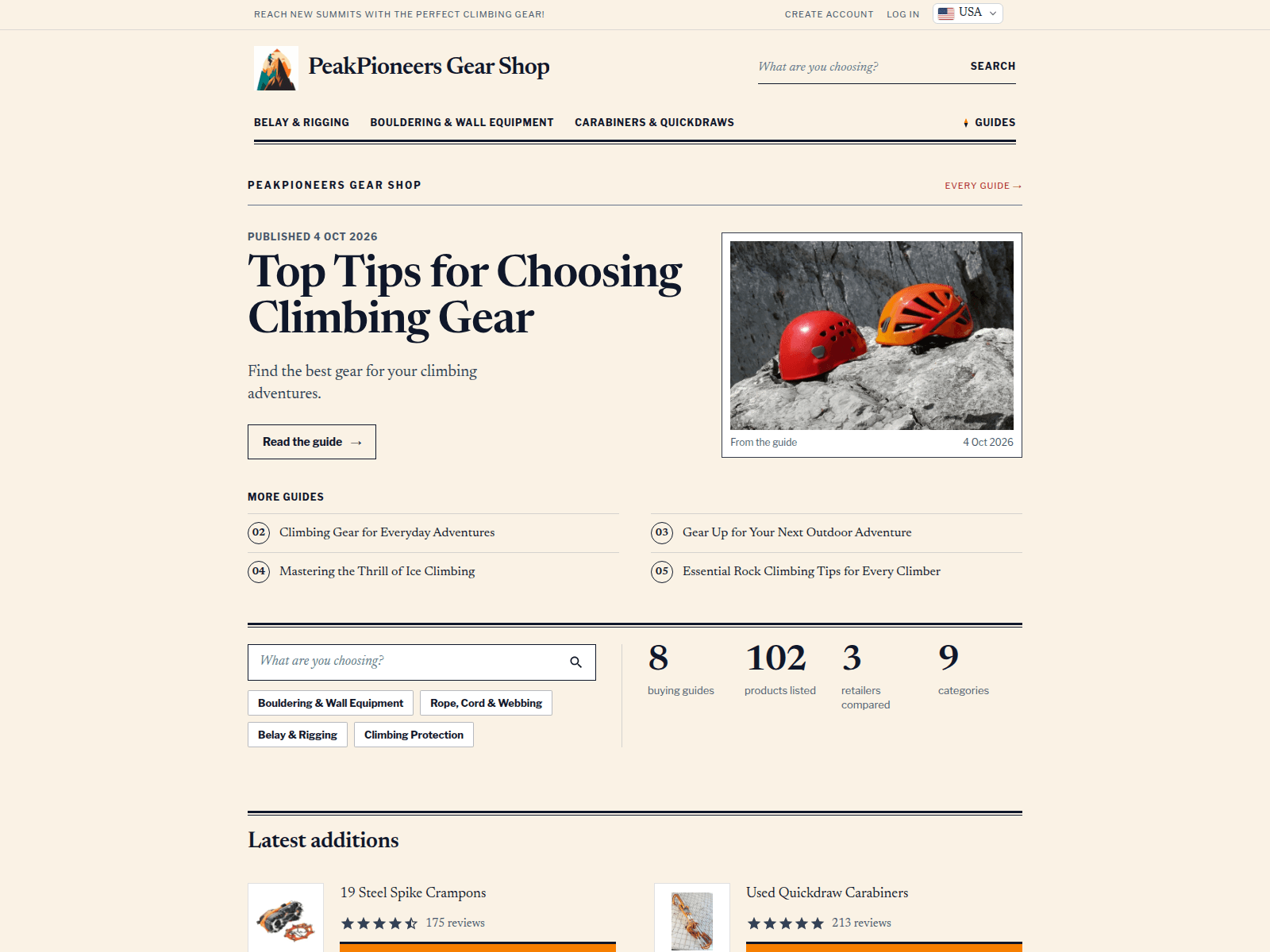 PeakPioneers Gear Shop screenshot