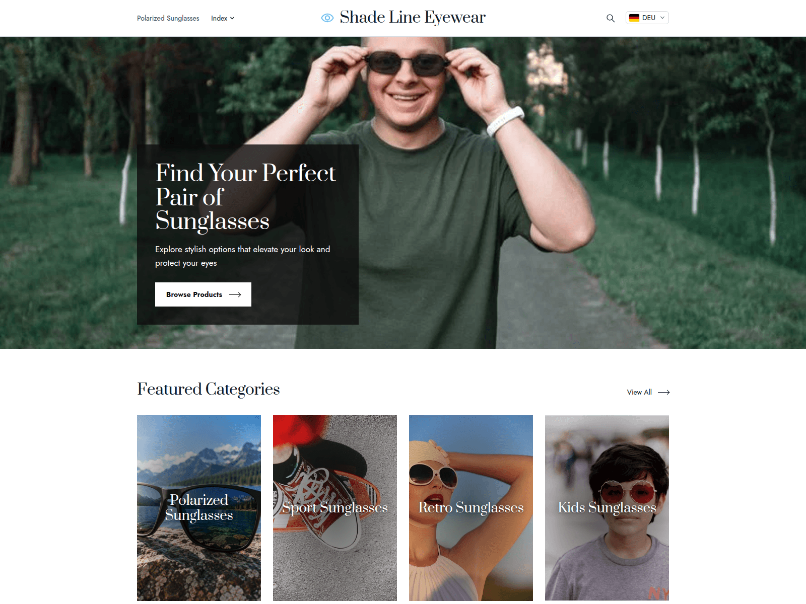 Shade Line Eyewear screenshot